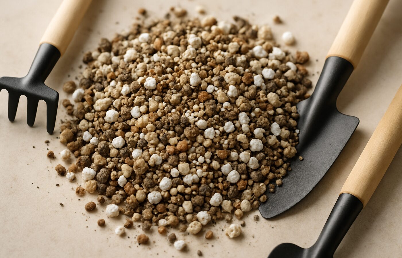 Sustrato aireado para cactus con grava y perlita